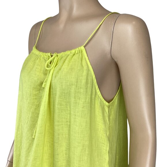 J.Crew‎ Dress Size Medium Yellow Linen Tiered Tank Lightweight Beach - Picture 4 of 7